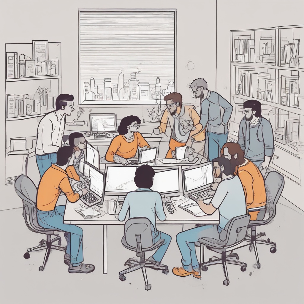 Creative team working together